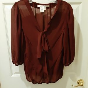 Max Studio Pussybow Blouse, Bordeaux